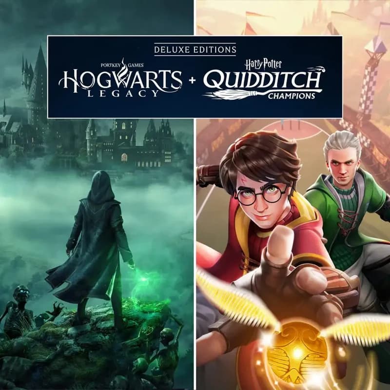 کاور بازی Hogwarts Legacy + Harry Potter Quidditch Champions Deluxe Editions Bundle