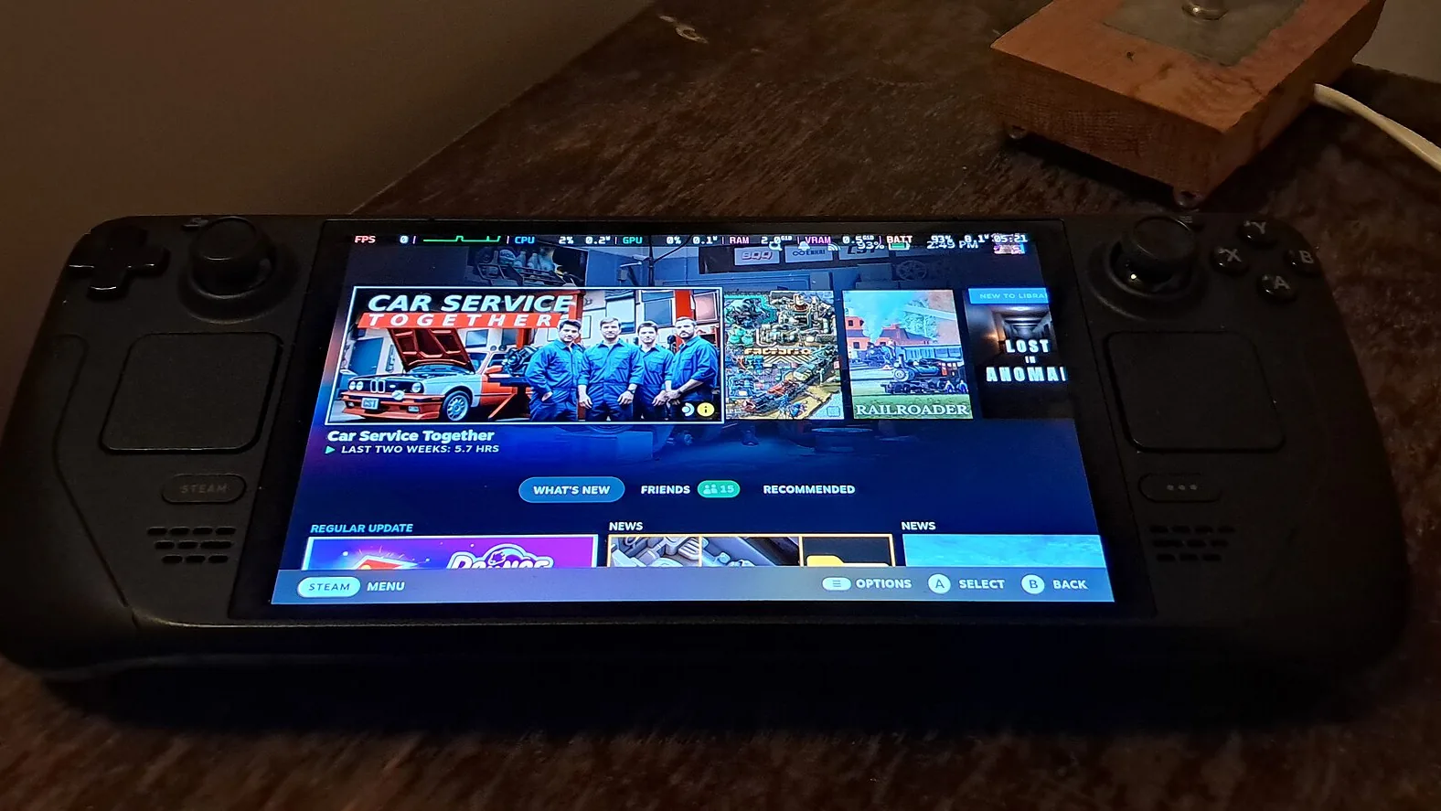 صفحه اصلی Steam روی Steam Deck OLED